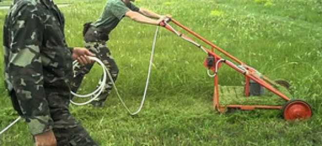 Газонокосилка бензиновая ручная: косилка для травы, как завести триммер, как работает сенокосилка и мотокосилка, устройство травокосилки